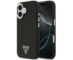 „Guess“ blizgantis trikampio formos logotipo „MagSafe“ dėklas, skirtas „iPhone 17“ – Juodas