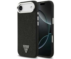 „Guess“ blizgantis trikampio formos logotipo „MagSafe“ dėklas, skirtas „iPhone 17 Air“ – Juodas