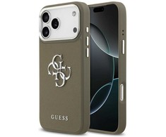 Guess Grained Big 4G Classic Logo - dėklas skirtas Apple iPhone 17 Pro Max ruda