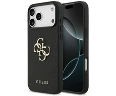 Original dėklas GUESS Grained Big 4G & Classic Logo skirtas Apple iPhone 17 Pro Max juodos spalvos