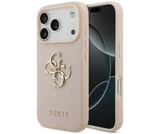 Original dėklas GUESS Grained Big 4G & Classic Logo skirtas Apple iPhone 17 Pro pink