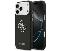 Dėklas Guess Grained Big 4G Classic Logo Apple iPhone 17 Pro Max juodos spalvos