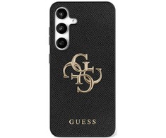 Guess Grained Big 4G Logo Small Classic Logo Samsung Galaxy S25 Ultra dėklas telefonui juodos spalvos
