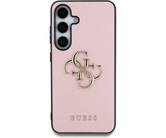 „Guess Grained Big 4G Logo Small Classic Logo“ – dėklas, skirtas „Samsung Galaxy S25 Ultra“, rausvas