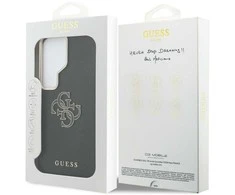 Guess PU 4G Resin Metal Logo dėklas skirtas Samsung Galaxy S26 Ultra juodos spalvos