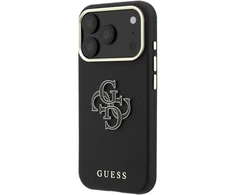 Dėklas Guess Grained &amp; Big Resin Logo do iPhone 18 Pro / 17 Pro juoda