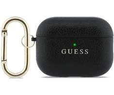 „Guess Grained Classic Logo“ dėklas, skirtas „AirPods Pro 3“ ausinėms - juodas