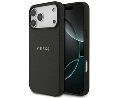 Dėklas Guess Grained Ring MagSafe - Case Apple iPhone 17 Pro Max juodas