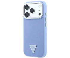 Dėklas Guess Grained Triangle Logo MagSafe do iPhone 18 Pro Max / 17 Pro Max mėlyna