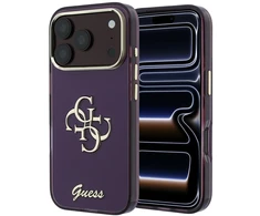 Dėklas Guess IML 4G Script Metal case for iPhone 17 Pro / 18 Pro - burgundy