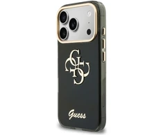 Dėklas Guess IML 4G Script Metal do iPhone 18 Pro Max / 17 Pro Max juoda