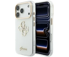 Dėklas Guess IML 4G Script Metal do iPhone 18 Pro / 17 Pro balta