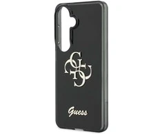 Guess IML 4G Script Metal Logo dėklas skirtas Samsung Galaxy 26 juodos spalvos