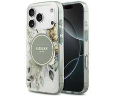 „Guess IML Flower &amp; Tonal Circle“ „MagSafe“ dėklas, skirtas „iPhone 17 Pro“ - žalias