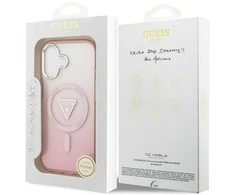 „Guess IML“ gradiento trikampio logotipo „MagSafe“ dėklas, skirtas „iPhone 17“, rožinis