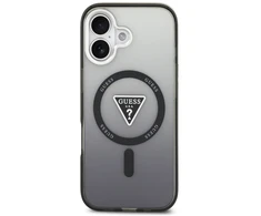 GUESS dėklas, skirtas IPHONE 17, suderinamas su MagSafe GUHMP17SHGTMLCGK (IML gradientas su trikampio logotipu), juodas