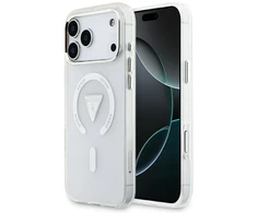 Dėklas Guess IML Gradient Triangle Logo MagSafe do iPhone 17 Pro Max permatomas
