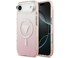 Dėklas Guess IML Gradient Triangle Logo MagSafe do iPhone Air rožinė