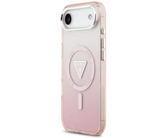 Dėklas Guess IML Gradient Triangle Logo MagSafe do iPhone Air rožinė