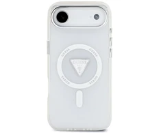 Dėklas Cg Mobile Sas Guess Case Magsafe IML Gradient Case With Print Triangle Logo &amp; Sidabrinis Metal Camera Mygtukai For iPhone 17 Air Transparent