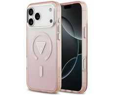 Dėklas Guess IML Gradient Triangle Logo MagSafe do iPhone 17 Pro Max rožinė