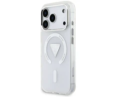 Dėklas Guess IML Gradient Triangle Logo MagSafe do iPhone 17 Pro permatomas