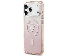 Dėklas Guess IML Gradient Triangle Logo MagSafe do iPhone 17 Pro Max rožinė