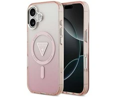 „Guess IML“ gradiento trikampio logotipo „MagSafe“ dėklas, skirtas „iPhone 17“, rožinis