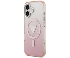 „Guess IML“ gradiento trikampio logotipo „MagSafe“ dėklas, skirtas „iPhone 17“, rožinis