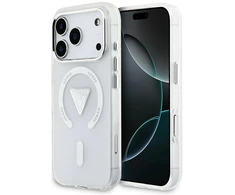 Dėklas Guess IML Gradient Triangle Logo MagSafe do iPhone 17 Pro permatomas