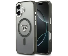 GUESS dėklas, skirtas IPHONE 17, suderinamas su MagSafe GUHMP17SHGTMLCGK (IML gradientas su trikampio logotipu), juodas