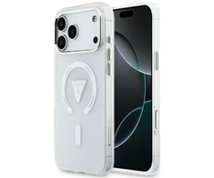 Dėklas Guess IML Gradient Triangle Logo MagSafe do iPhone 18 Pro Max / 17 Pro Max permatomas