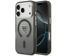 GUESS dėklas, skirtas IPHONE 17 Pro Max, suderinamas su MagSafe GUHMP17XHGTMLCGK (IML gradientas su trikampio logotipu), juodas