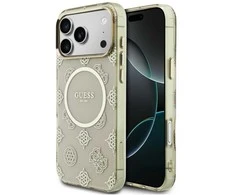 Dėklas Guess IML Peony Dot MagSafe Case for iPhone 17 Pro Max - rusvai gelsvas