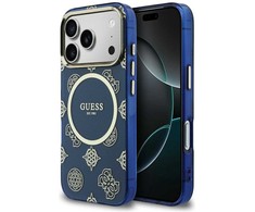 „Guess IML Peony Dot MagSafe“ dėklas, skirtas „iPhone 17 Pro“ – Mėlyna