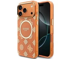 „Guess IML Peony Dot MagSafe“ dėklas, skirtas „iPhone 17 Pro Max“ – oranžinis