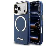Dėklas Guess IML Script Metal MagSafe Case for iPhone 17 Pro Max - Mėlyna