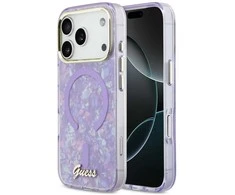Dėklas Guess IML Shell Script Metal MagSafe Case for iPhone 17 Pro Max - Violetinė