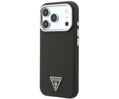 Dėklas Guess Kevlar Triangle Logo MagSafe do iPhone 18 Pro / 17 Pro ruda