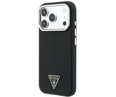 Dėklas Guess Kevlar Triangle Logo MagSafe do iPhone 18 Pro / 17 Pro juoda