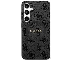 Guess Leather 4G Colored Ring Classic Logo MagSafe Samsung Galaxy S25 Plus dėklas telefonui juodos spalvos