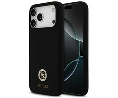 Guess Metal Outline MagSafe dėklas skirtas Apple iPhone 17 Pro Max sidabro spalvos