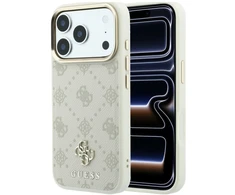Dėklas Guess Peony 4G Small Logo MagSafe do iPhone 18 Pro Max / 17 Pro Max smėlio spalva