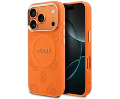 Dėklas Guess Peony Hot Stamp MagSafe Case for iPhone 17 Pro Max - Oranžinis