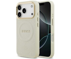 Dėklas Guess Peony Hot Stamp MagSafe Case for iPhone 17 Pro - rusvai gelsvas