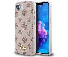Guess Peony Script logotipas MagSafe iPhone 16e dėklas – rudas