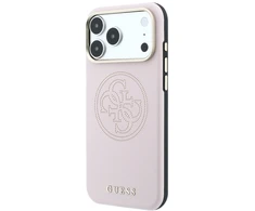 Dėklas Guess Perforated 4G Gold Logo Magsafe do iPhone 18 Pro / 17 Pro rožinė