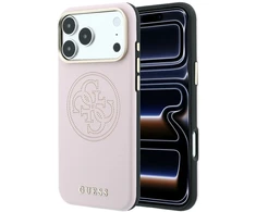 Dėklas Guess Perforated 4G Gold Logo Magsafe do iPhone 18 Pro / 17 Pro rožinė