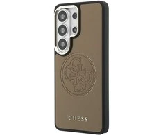 Guess PU Perforated 4G Logo Magnetic dėklas skirtas Samsung Galaxy S26 Ultra rudos spalvos
