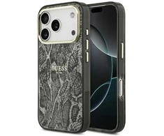 Guess Python Pattern MagSafe dėklas skirtas Apple iPhone 17 Pro juodos spalvos